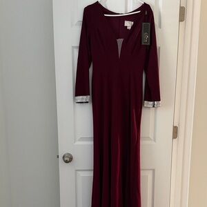 Burgundy Long Sleeve Dress